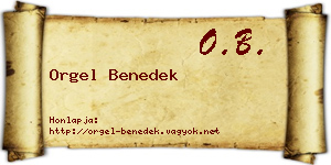 Orgel Benedek névjegykártya